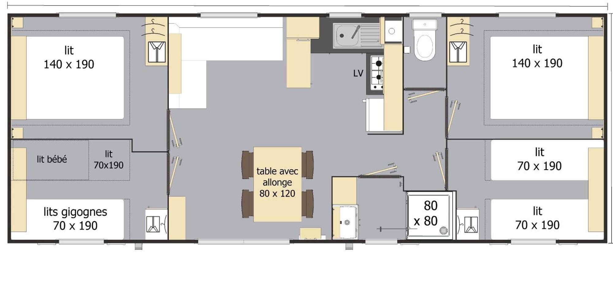 Mobil Home Xxl 4 Chambres - Camping Le Clos Cacheleux Miannay Quarto foto